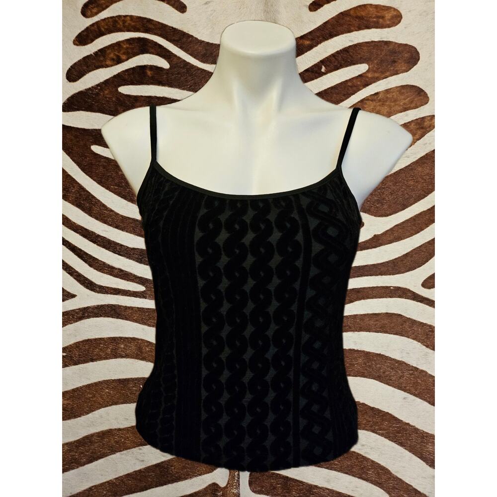 Vintage Y2K Dina Bar-El Geometric Velvet Cami Sz M/L Made In USA